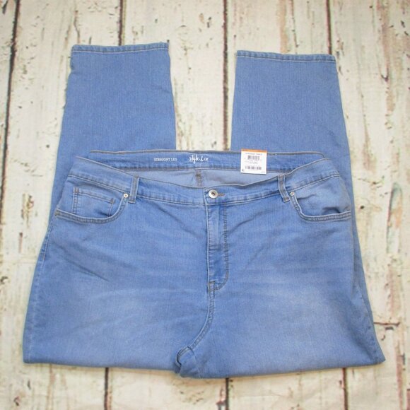 Style & Co Plus Mid Rise Straight Distressed Jeans - Picture 3 of 7